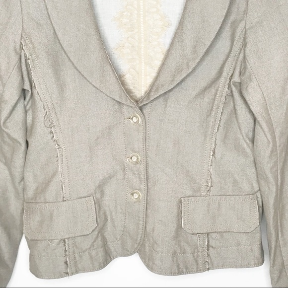 Poleci Distressed button front jacket blazer 8 - Picture 3 of 7